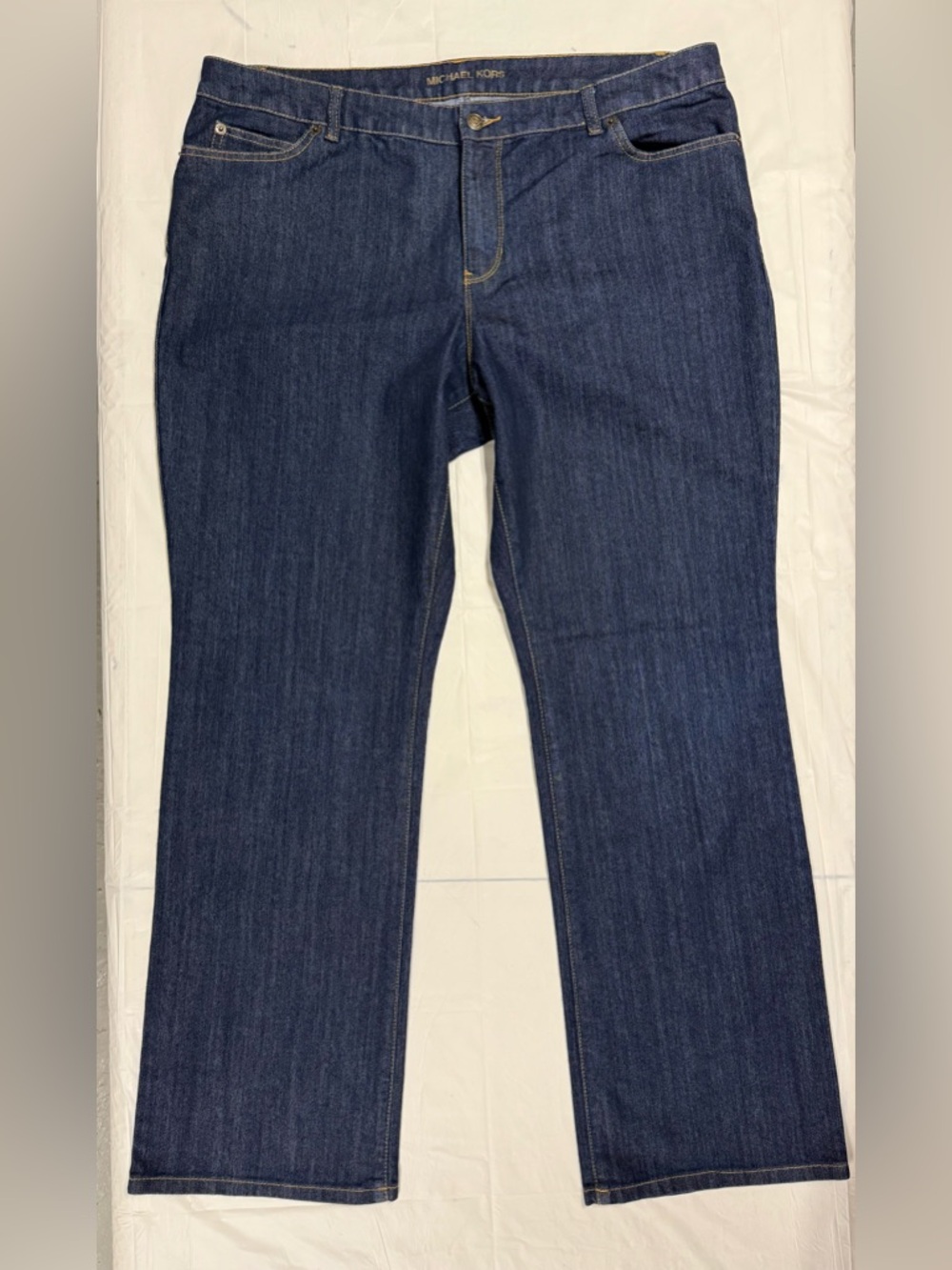 Michael Kors Dark Wash Jeans Women 18W Straight Leg Stretch Denim EUC